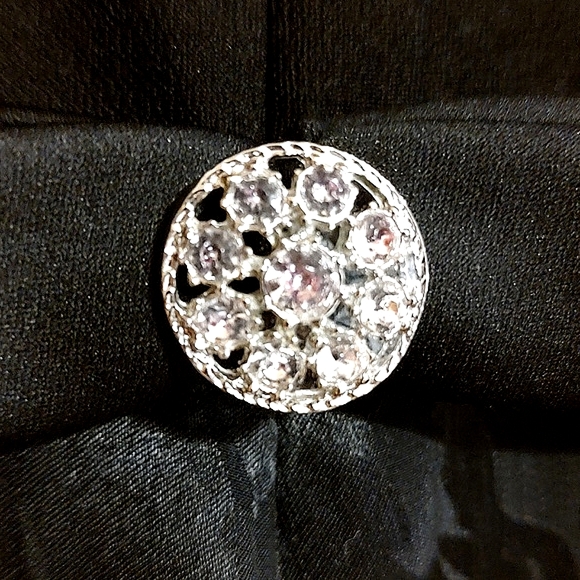 Vintage Raza New York Black Empire Waist Gown Floral Jacquard Rhinestone Size XL - Picture 6 of 16